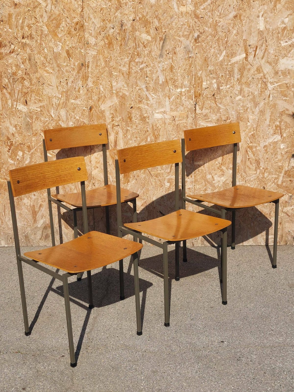 1 Of 4 Vintage Industrial Wooden Chairs/Stol Kamnik/Designer Chair/Vintage School Chair/Office Chair/Industrial Chair/ Bisto Chair/ 1970's photo for sale