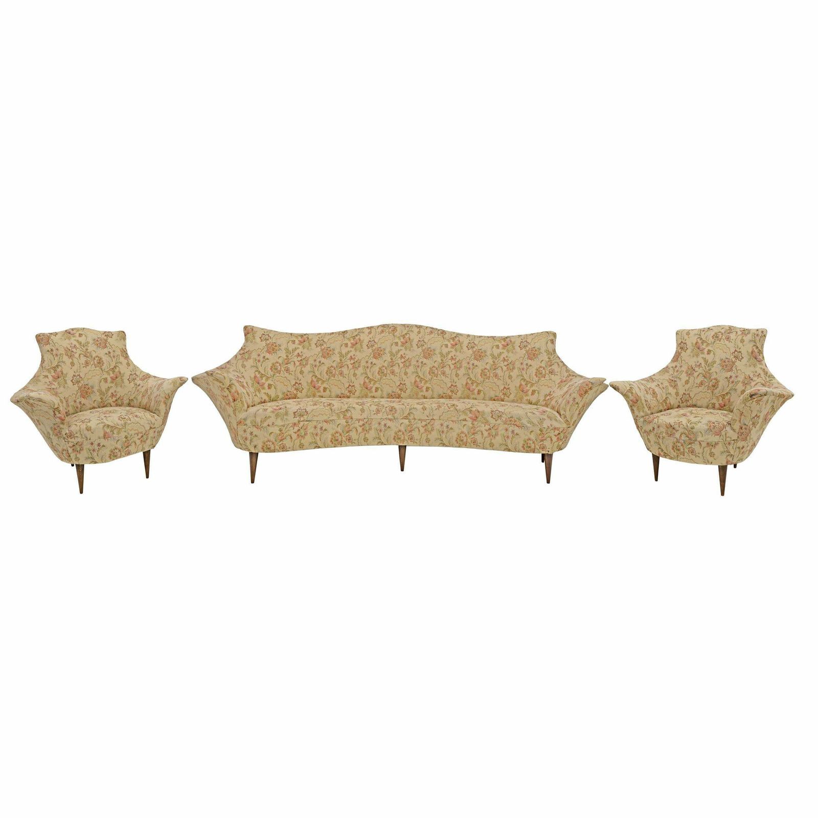 Furniture Pair Of Manta Mid Century Modern Italian Armchairs, 1950s photo