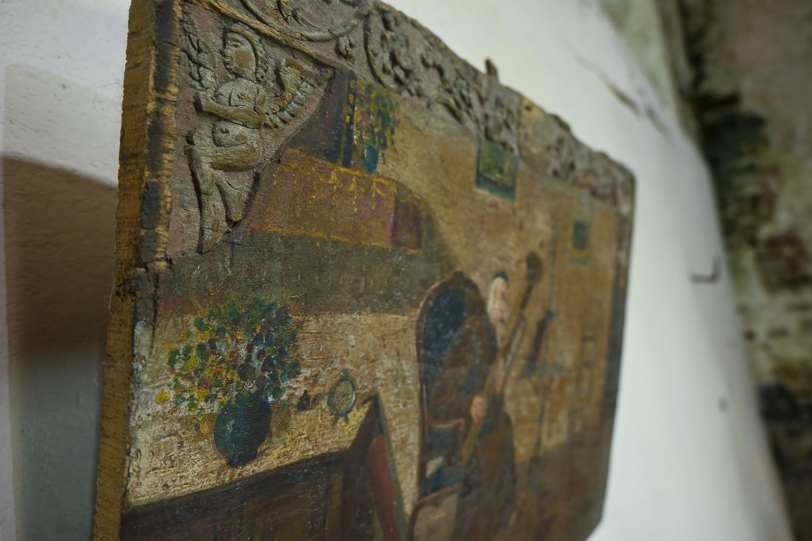 An Early 19th Century Oil On Board Painting photo furniture