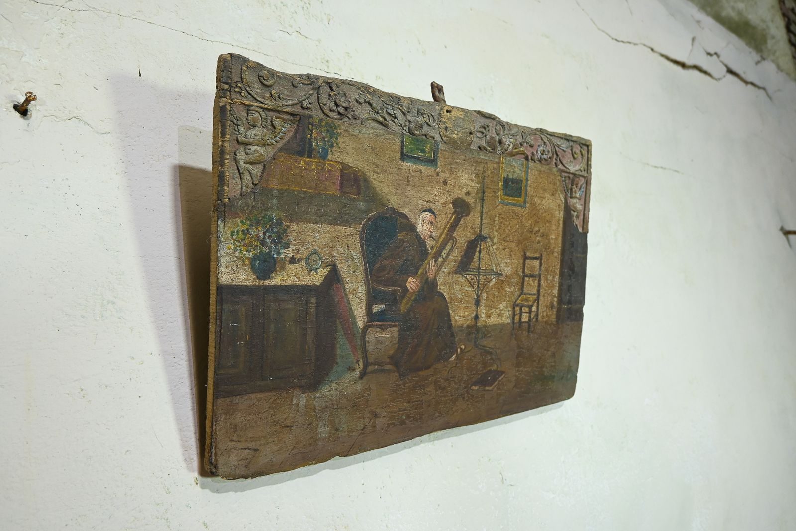 photo furniture An Early 19th Century Oil On Board Painting
