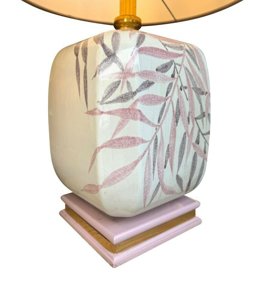 A Pair Of Large 1970s Ceramic Hand Painted Lamps By Ugo Zaccanini For Maison Lancel photo Lighting