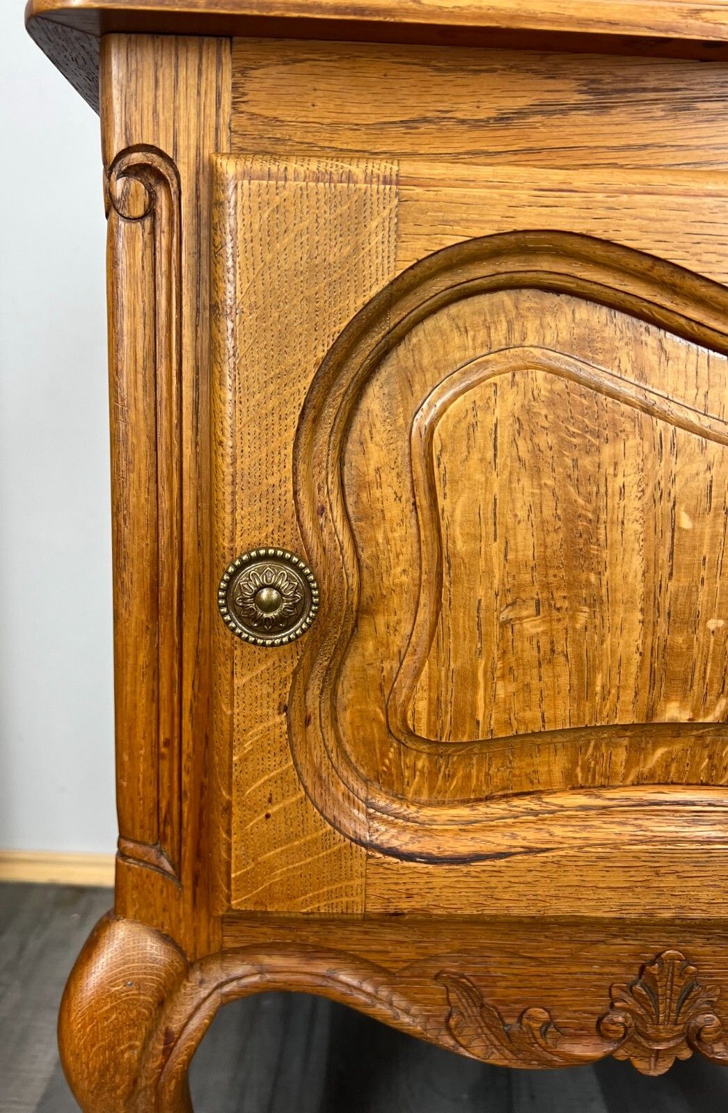 Bedside Tables Pair French Oak Louis XVI Vintage Nightstands Cabinets Lot 3469 photo for sale