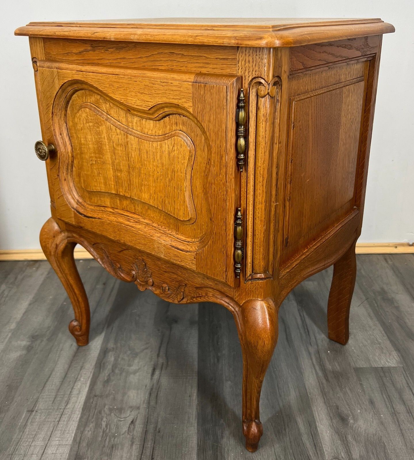 Bedside Tables Pair French Oak Louis XVI Vintage Nightstands Cabinets Lot 3469 photo vinterior