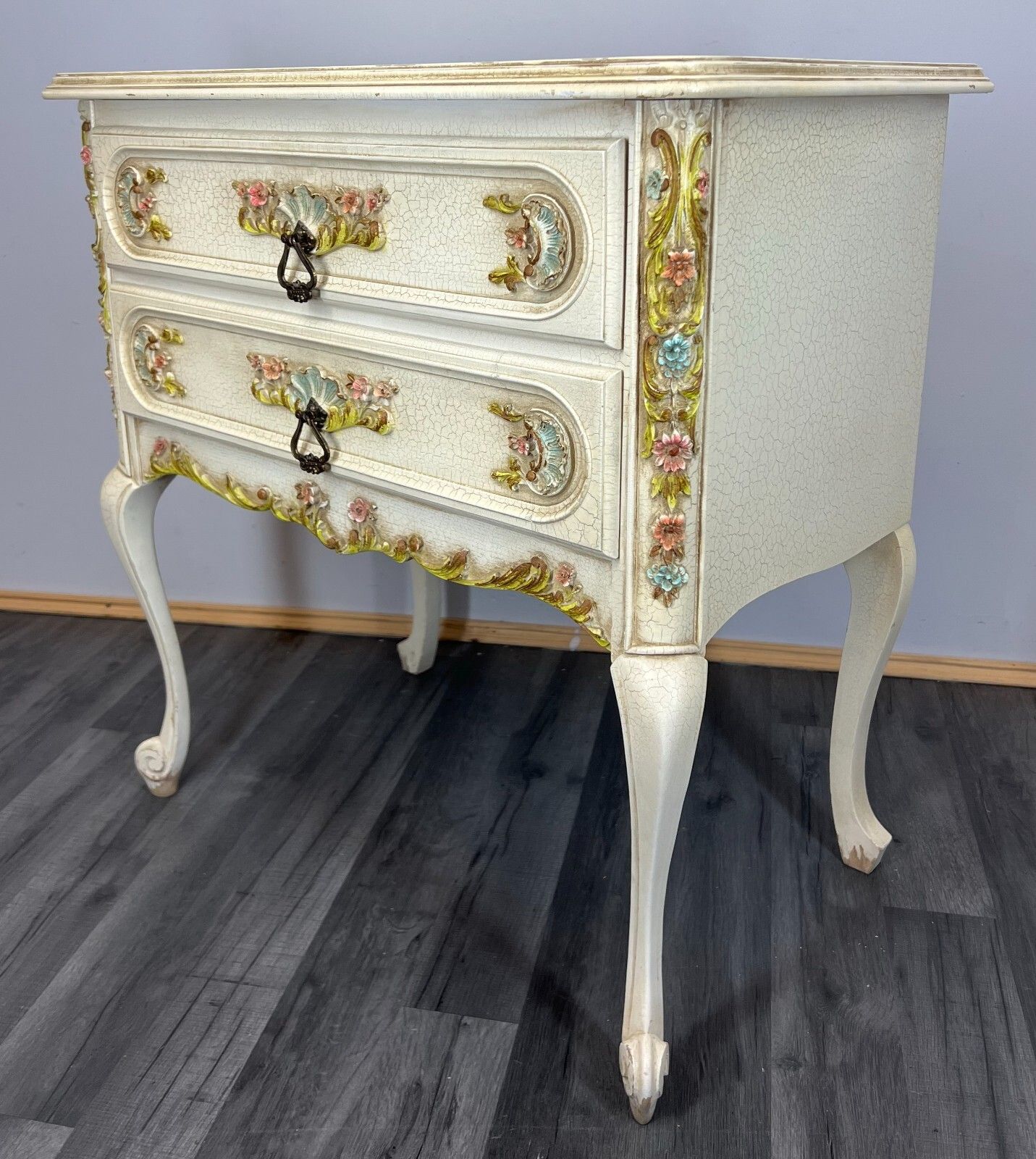 Shabby Chic French Louis XIV Chest Of Drawers Sideboard Cabinet Storage Lot 3467 photo vintage