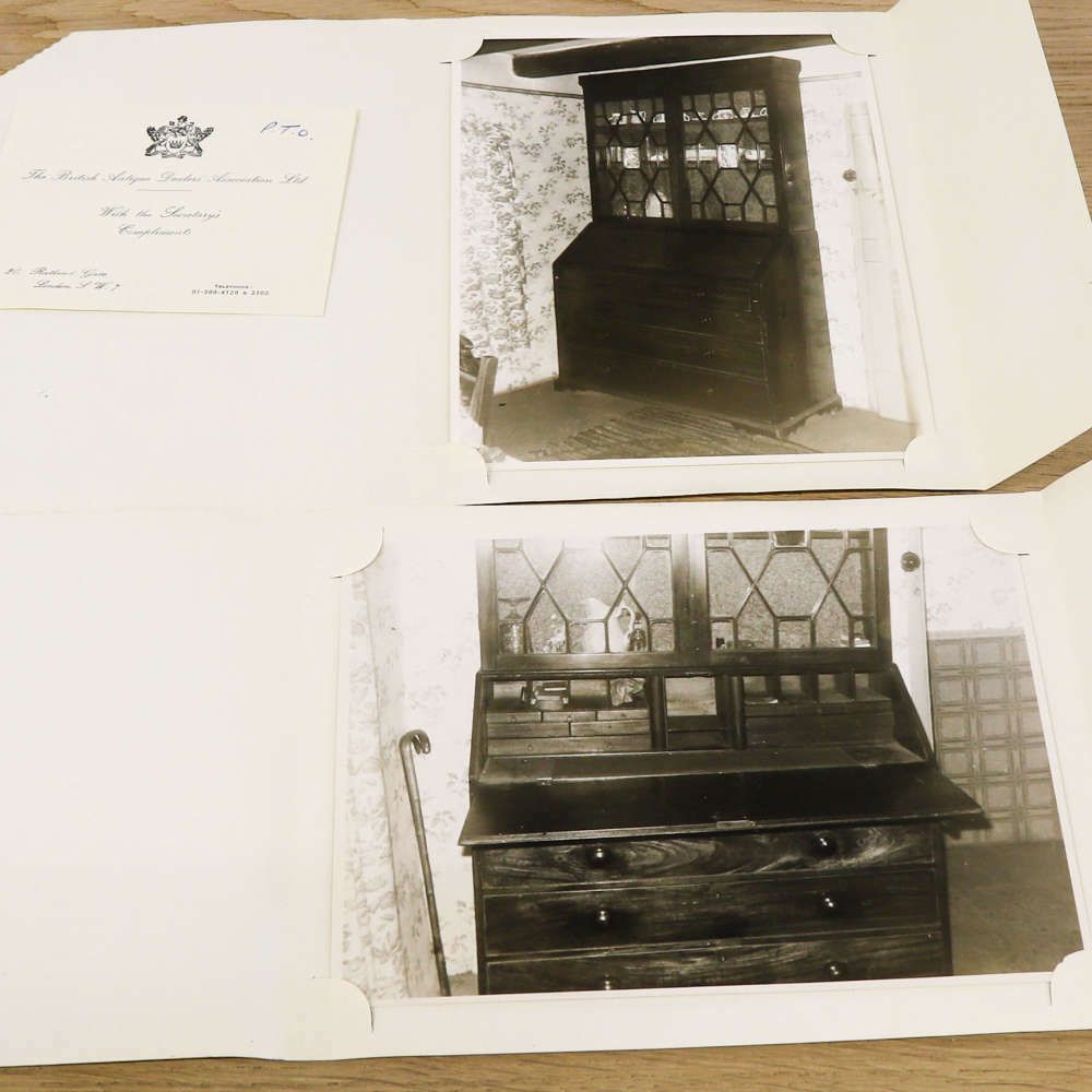 Furniture 18th Century George III Period Mahogany Country House Bureau Bookcase photo