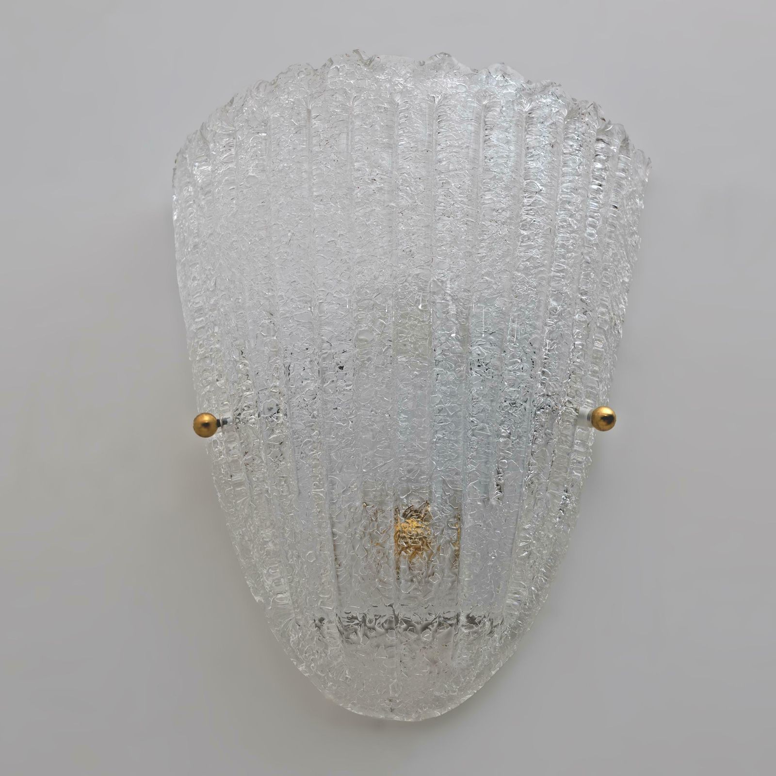 Barovier Style Mid Century Modern Italian Murano Glass Shell Sconces, 60s, Pair. photo buy