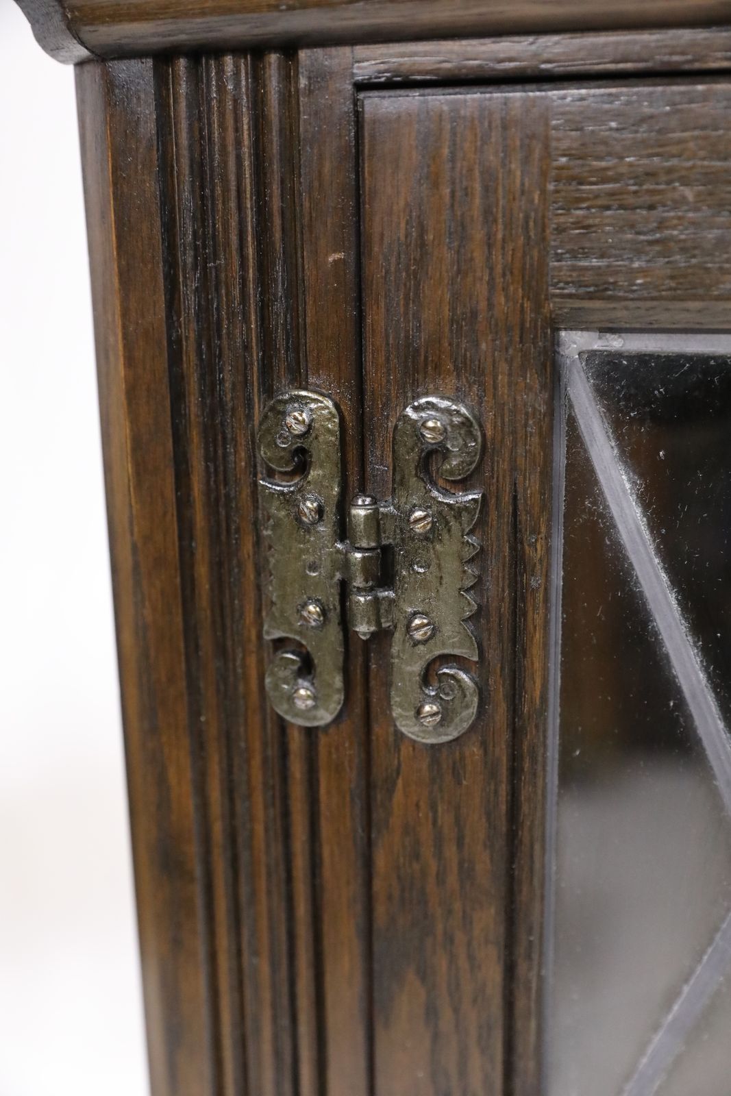 Old Charm Oak Hanging Corner Display Cabinet In Jacobean Brown Free Uk Delivery photo vinterior
