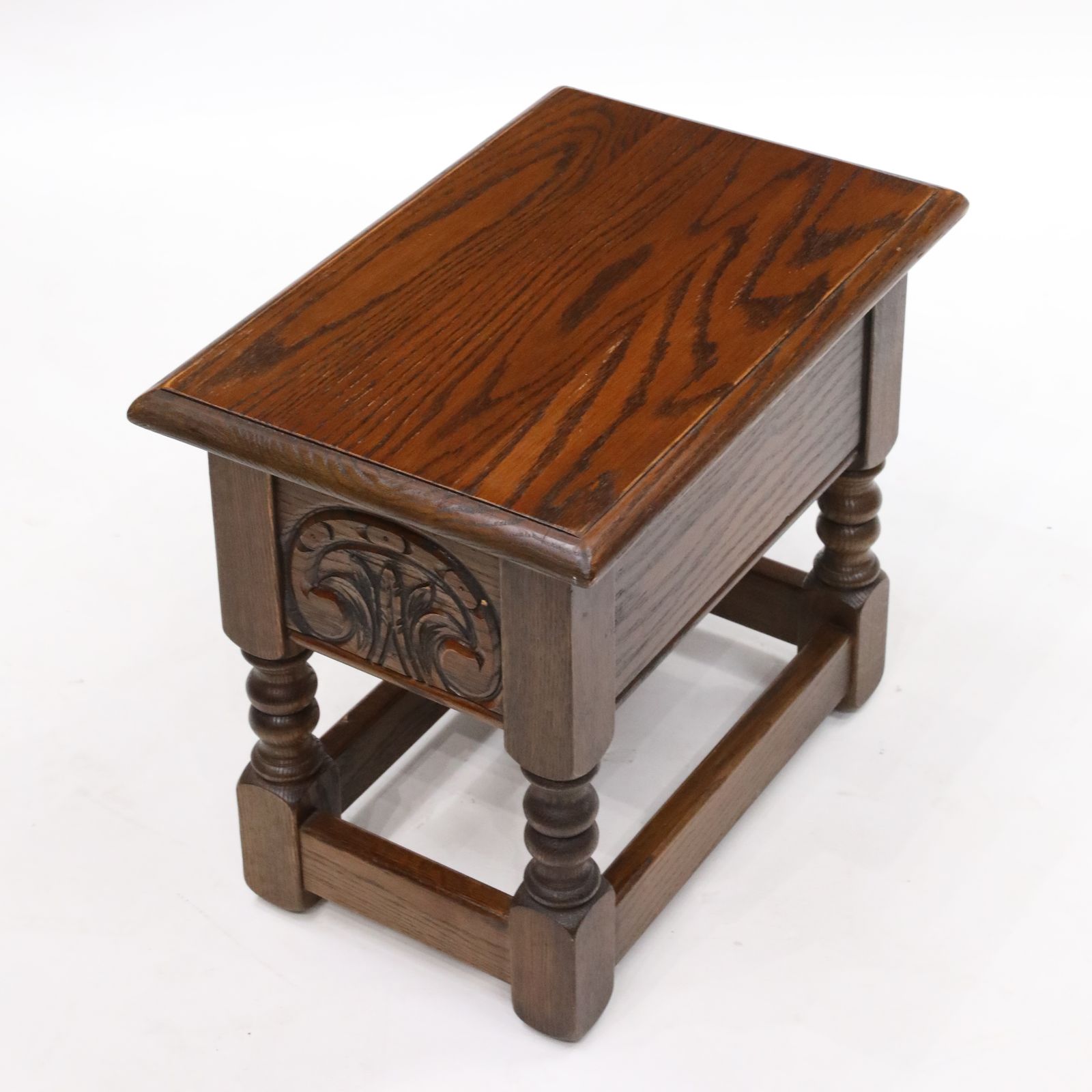 Old Charm Oak Slipper Box Footstool Joint Tudor Brown Finish Free Delivery photo buy