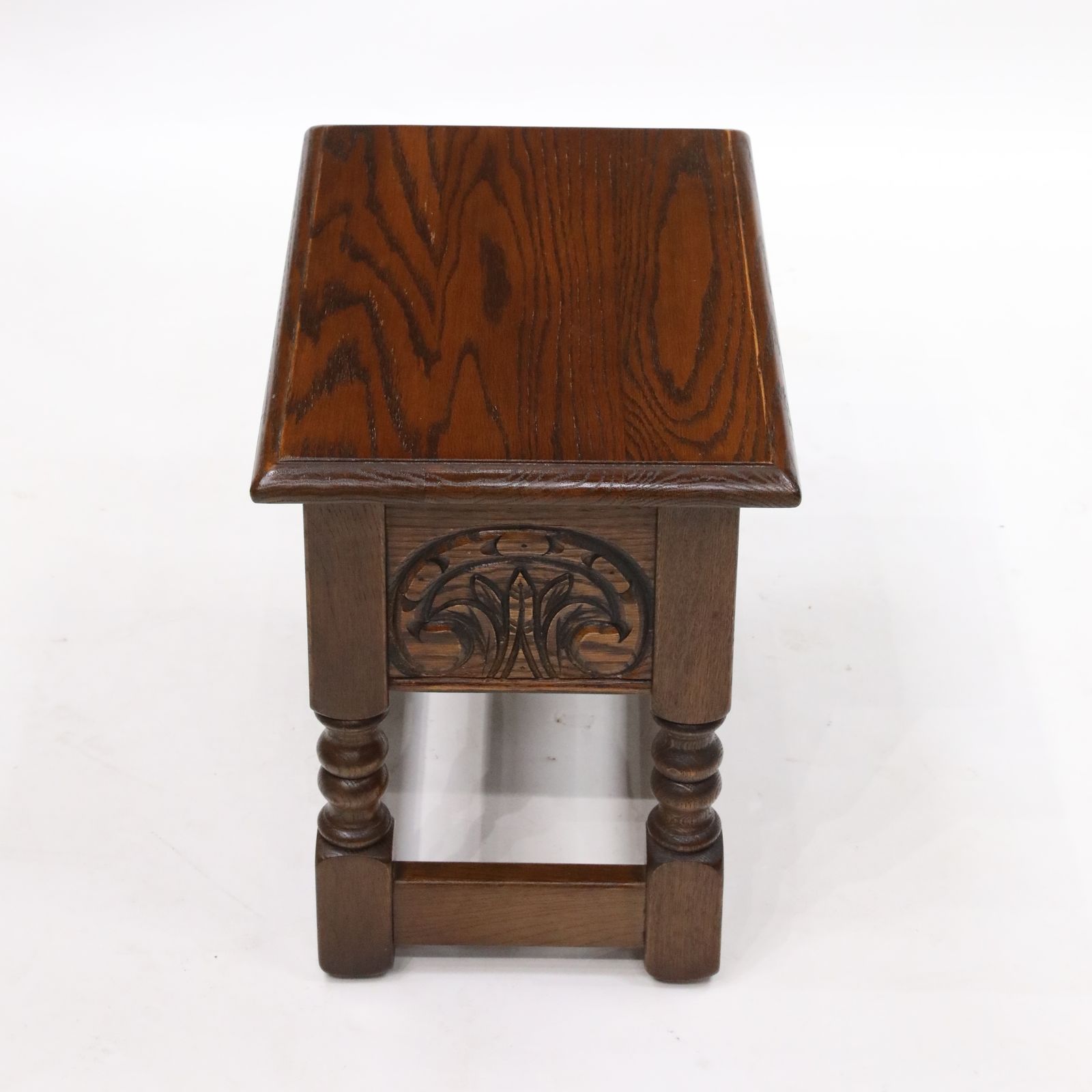 237.0 Old Charm Oak Slipper Box Footstool Joint Tudor Brown Finish Free Delivery photo