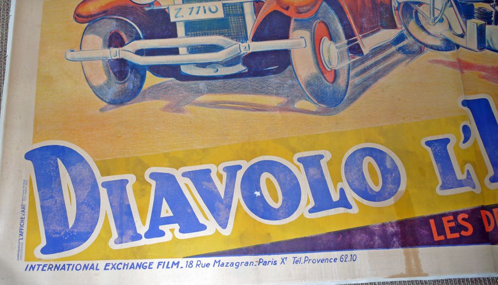 Fighting Pilot, “Diavolo”, Original French Movie Poster, 1935 photo Art