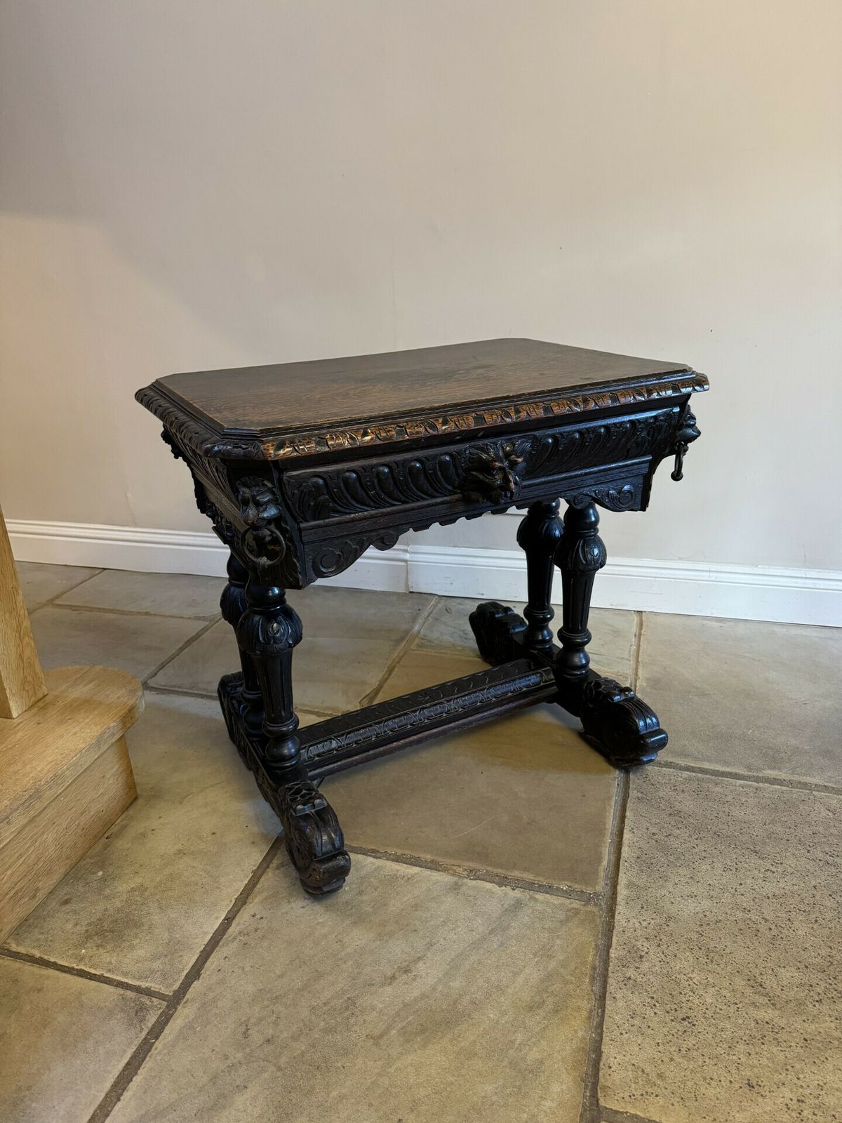Wonderful Antique Quality Carved Oak Freestanding Centre Table photo for sale