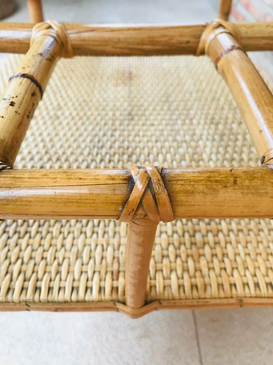 Mid Century Modern Bamboo Garden Tea Cart, 1950s photo Garden Furniture