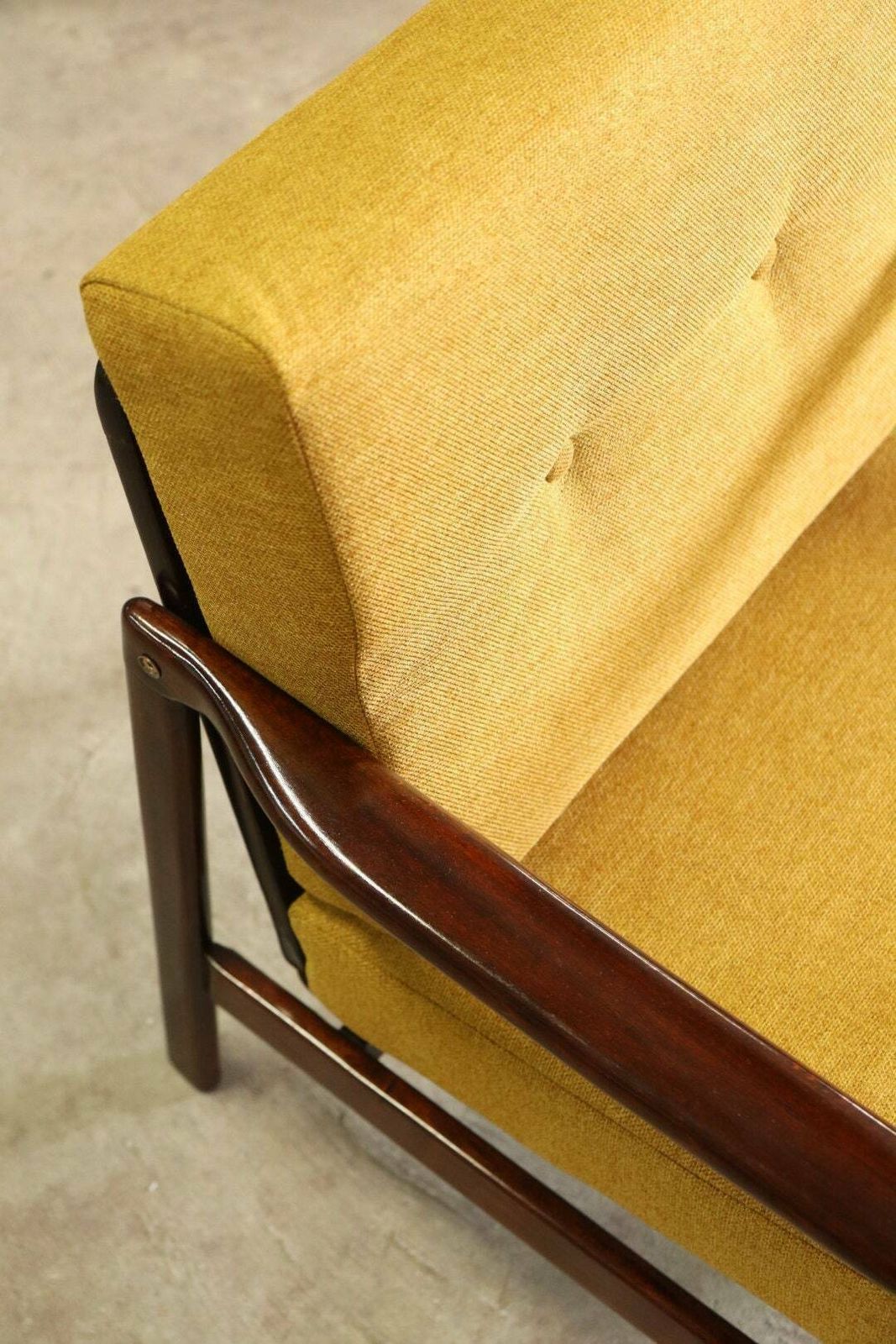 Vintage Armchair Colour Yellow Fabrics Oryginal Scandinavian Chair Design By Z Baczyk 70s Mid Century Modern Design Armchair For Living Room photo 625.0