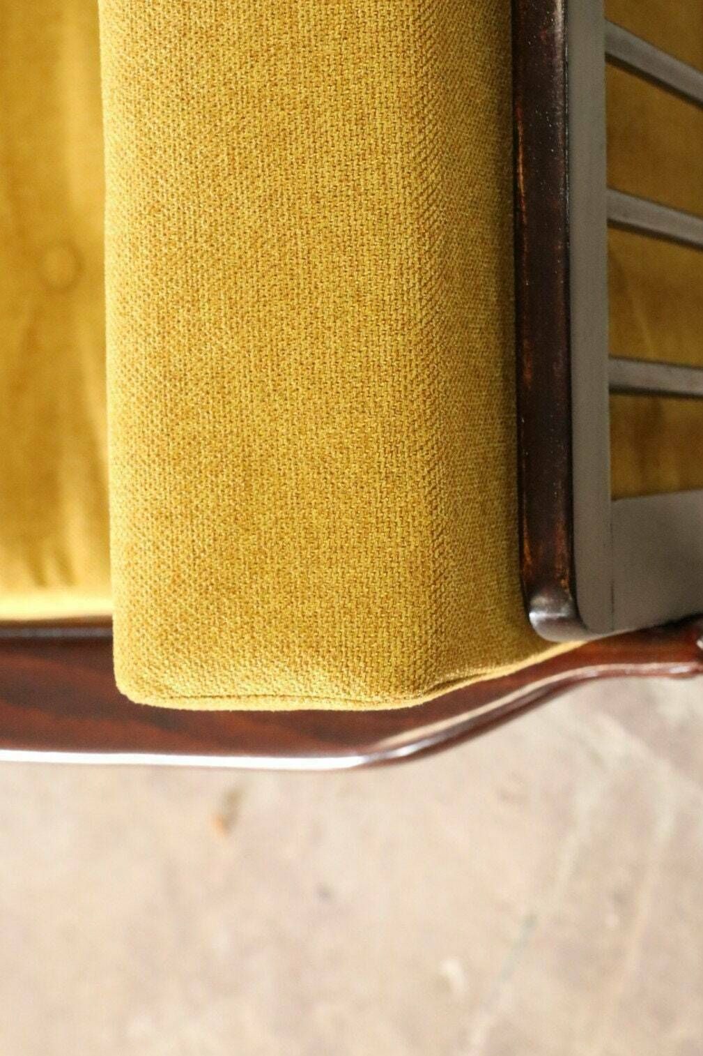 Vintage Fauteuil In Geel Stof – Scandinavisch Design Naar Voorbeeld Van Z Baczyk, Jaren 1970, Mid Century Modern photo vintage