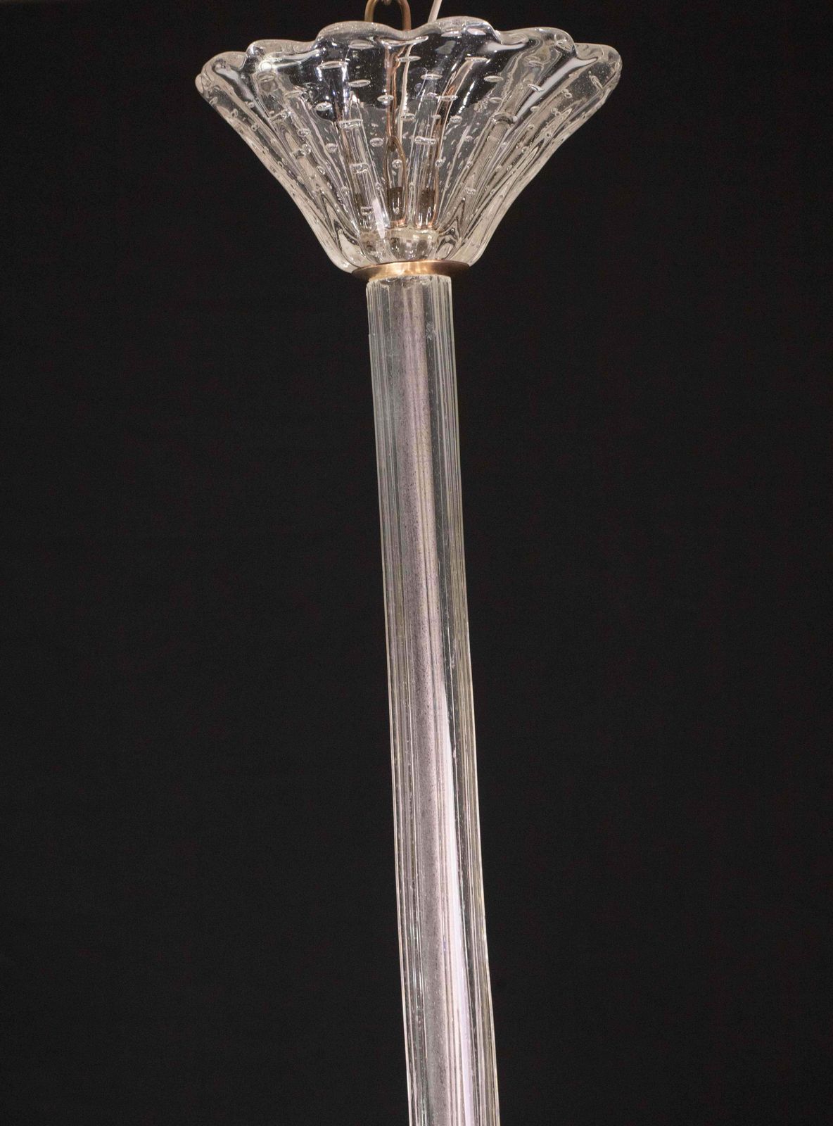 Lighting Amazing Ercole Barovier Art Deco Chandelier, "Bullicante" Glass Murano, 1940s photo