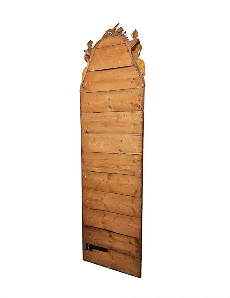 A Very Rare Tall And Narrow 19th Century Giltwood Dressing, Pier Or Hall Mirror photo 8007.3528