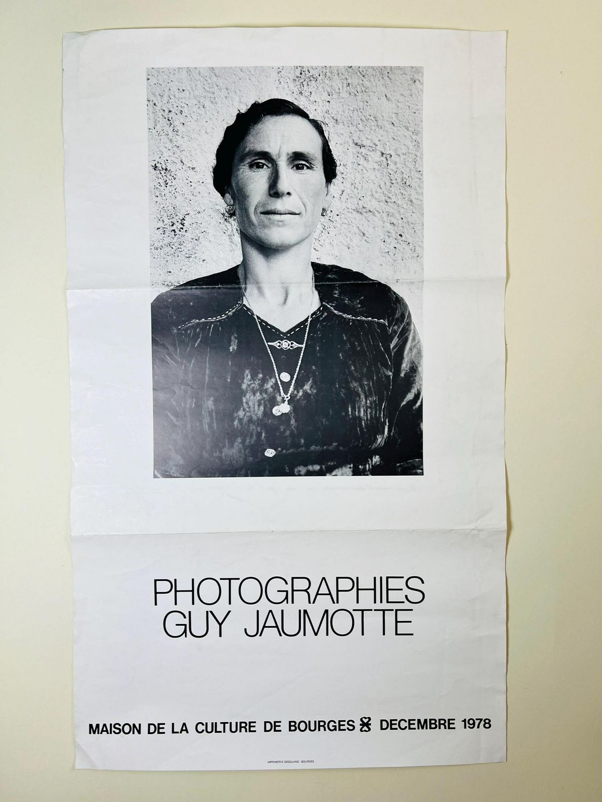 Original Photography Exhibition Poster 1978, Guy Jaumotte Poster Maison De La Culture De Bourges France, Folk Photography photo furniture