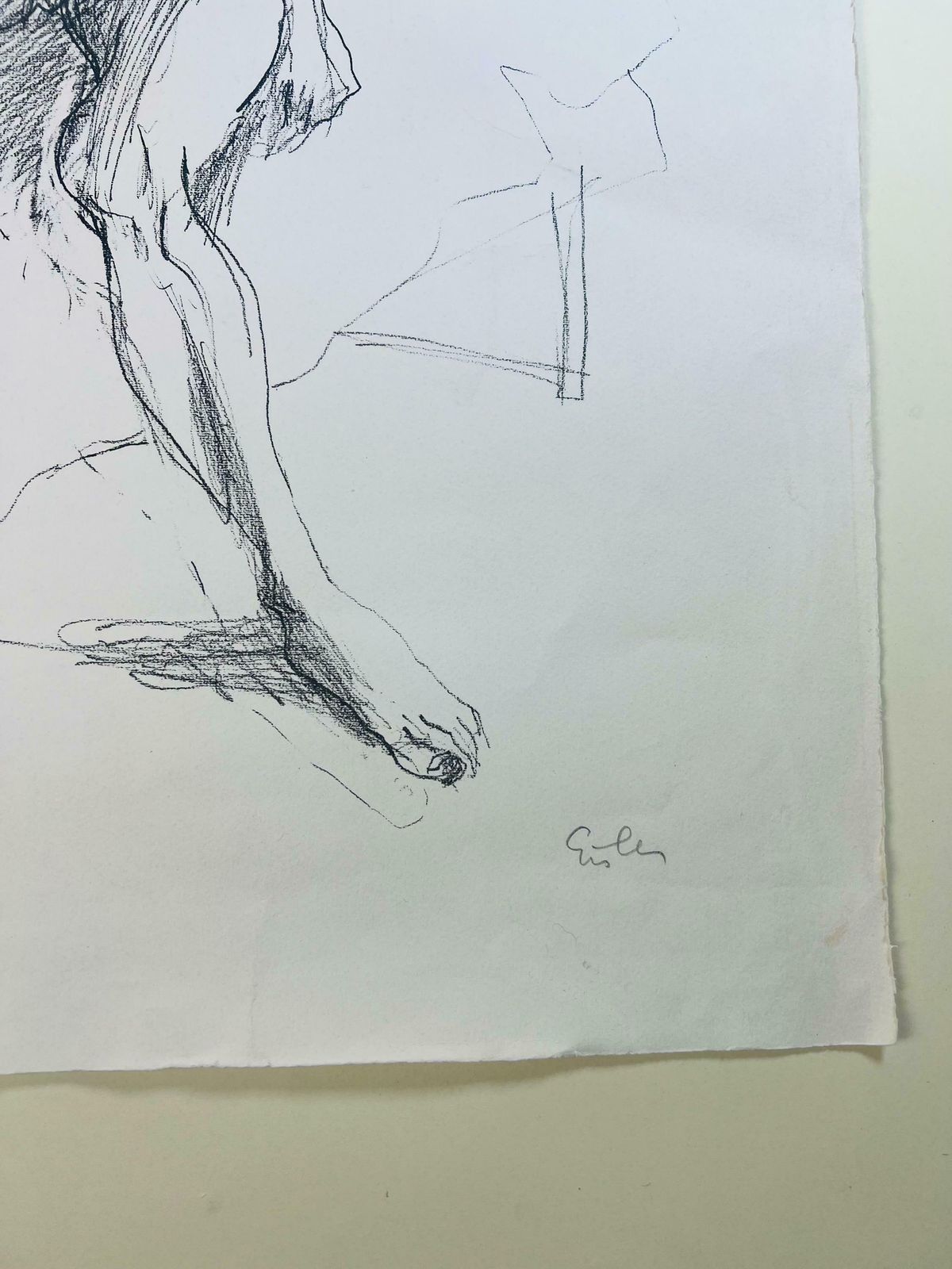 Vintage Nude Lady Sketch Print, Limited Edition, Signed, Unframed Art For Collectors And Interior Designers photo vintage
