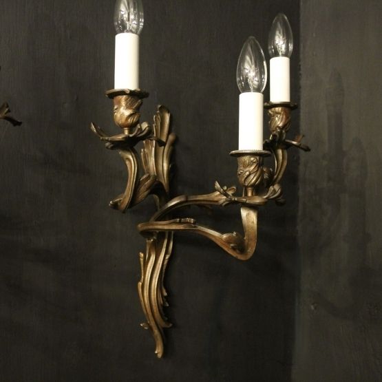 photo furniture French Pair Of Bronze Antique Wall Sconces