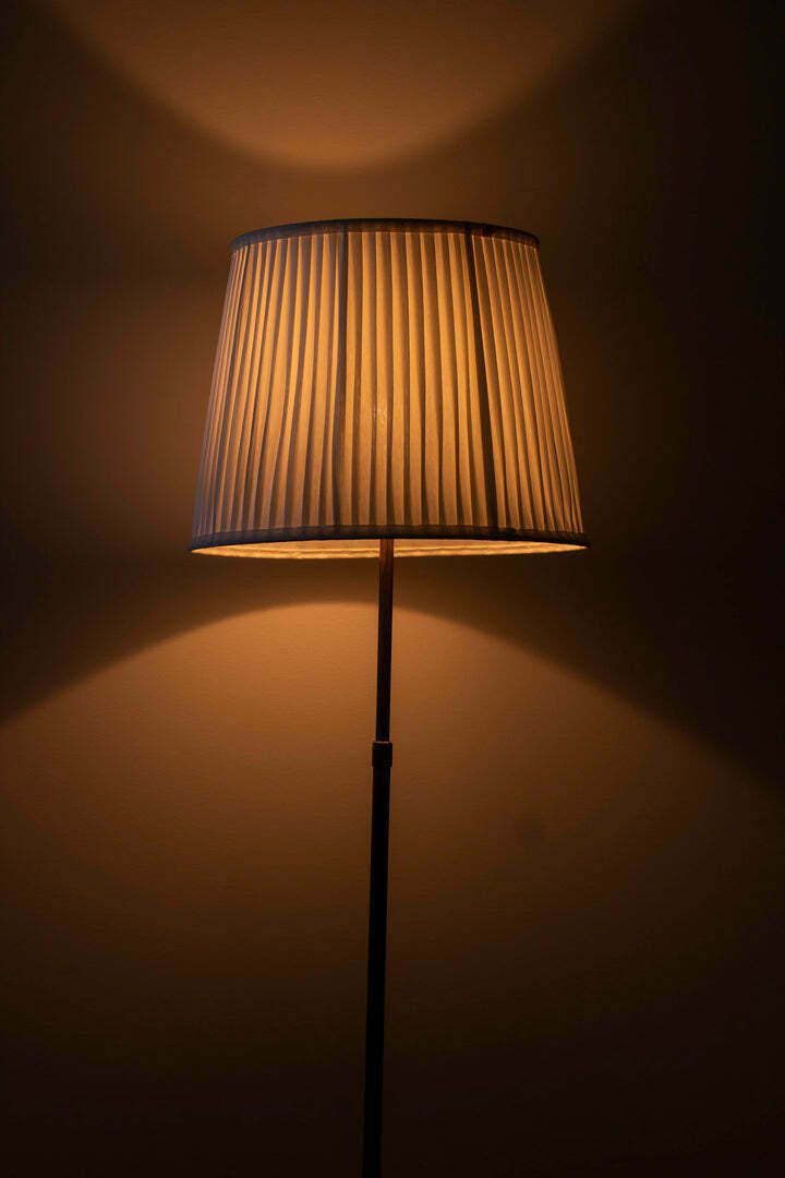Swedish Modern Marble Floor Lamp photo vintage