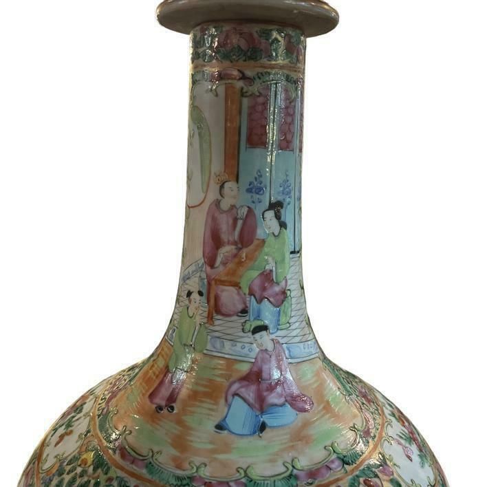 19th Century Canton Famille Rose Onion Form Vase photo vinterior