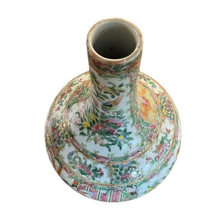 photo furniture 19th Century Canton Famille Rose Onion Form Vase
