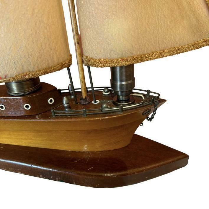 Wooden Twin Light Boat Lamp photo for sale