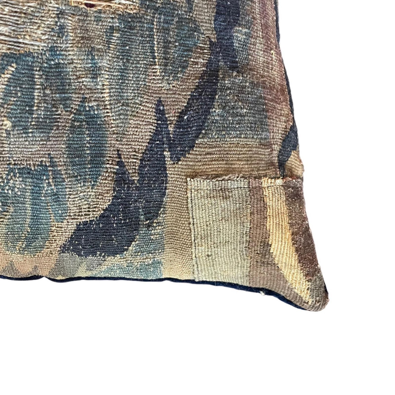 Handmade Bolster Cushion Made From A Fragment 17th Century Flemish Tapestry photo for sale