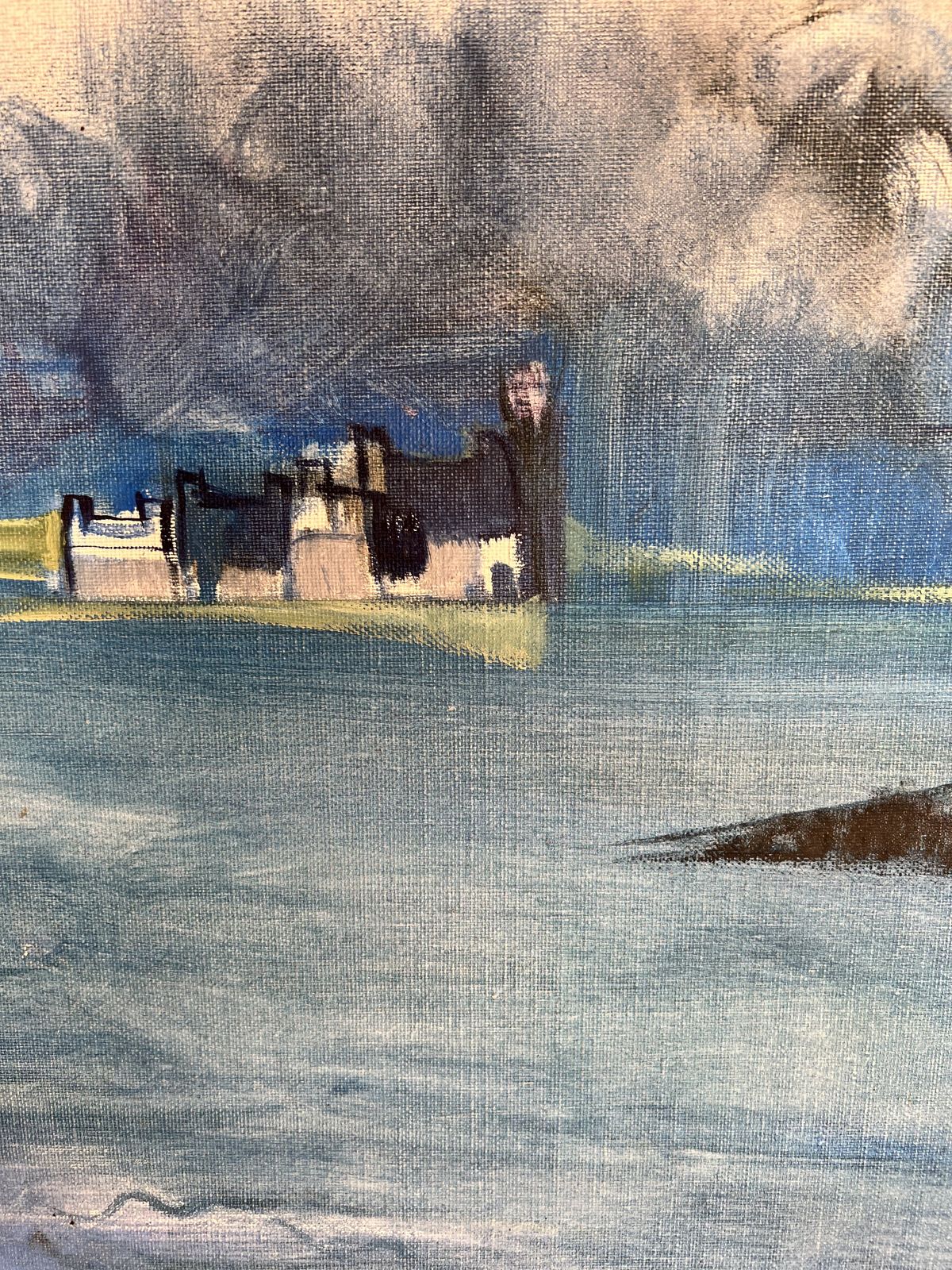 Island In Brittany, Oil On Canvas Landscape Painting photo Art