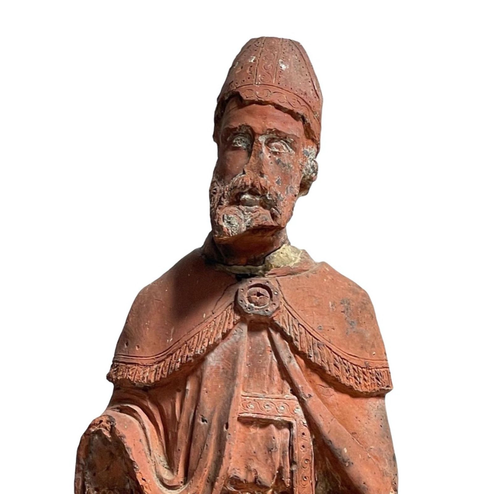 17th Century Handmade Terracotta Italian Statue Of Pope Innocent X photo furniture