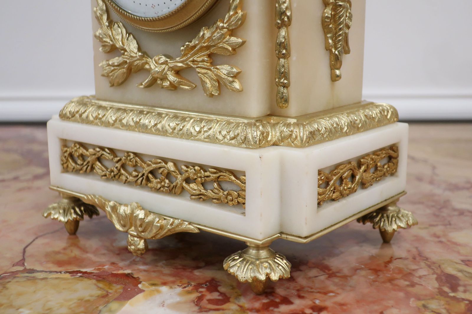 French Louis XVI Style Marble And Bronze Gilt Clock Set By Samuel Marti photo 1595.0