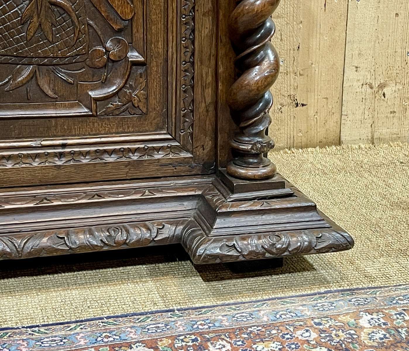 1960.0 Renaissance 2 Body Sideboard On The Theme Of Hunting And Fishing, 19th Century Work In Oak photo