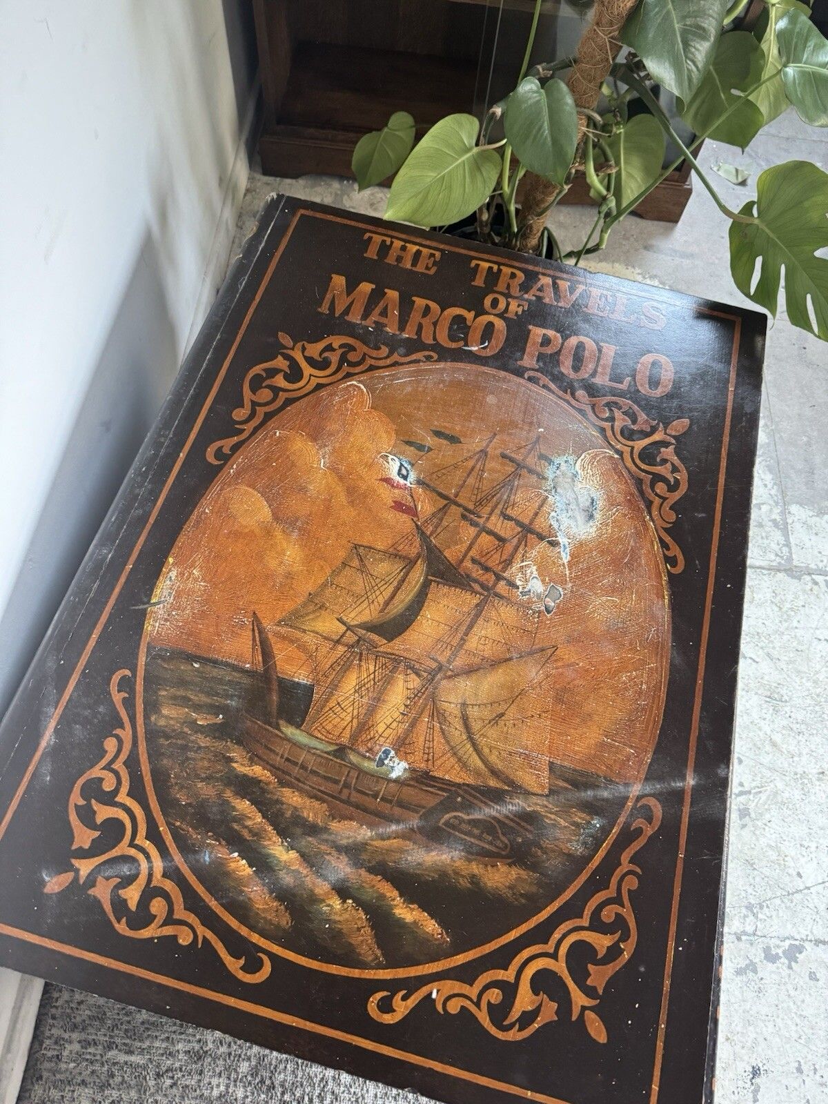 Coffee Table With Drawer Quirky Unique Book Marco Polo The Travels Of