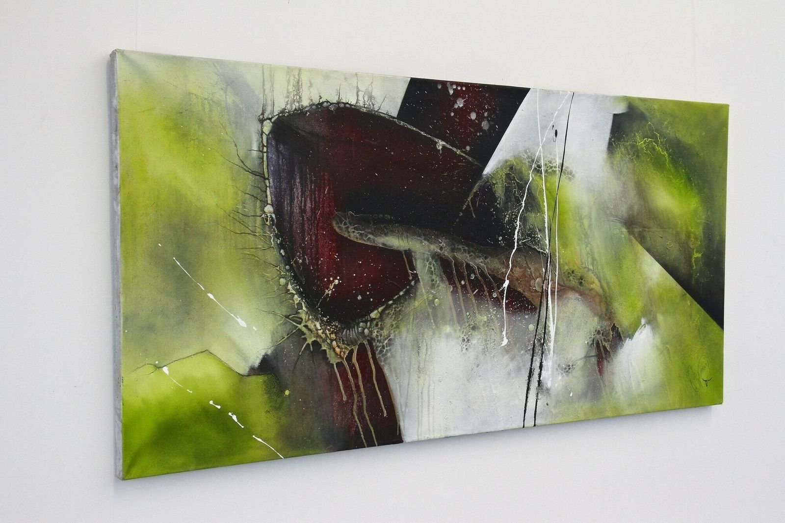 Abstract Painting "Crawfish Vs. Turtle", Acrylic On Canvas By Ms, Austria 2021 photo furniture