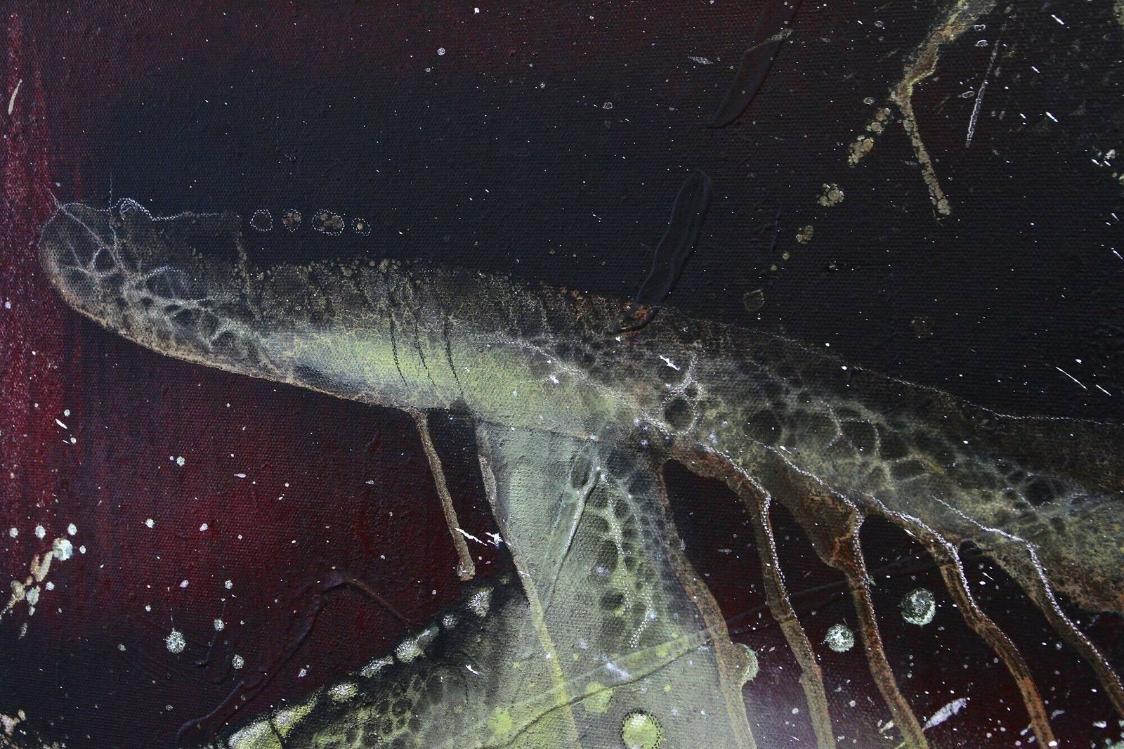 photo furniture Abstract Painting "Crawfish Vs. Turtle", Acrylic On Canvas By Ms, Austria 2021
