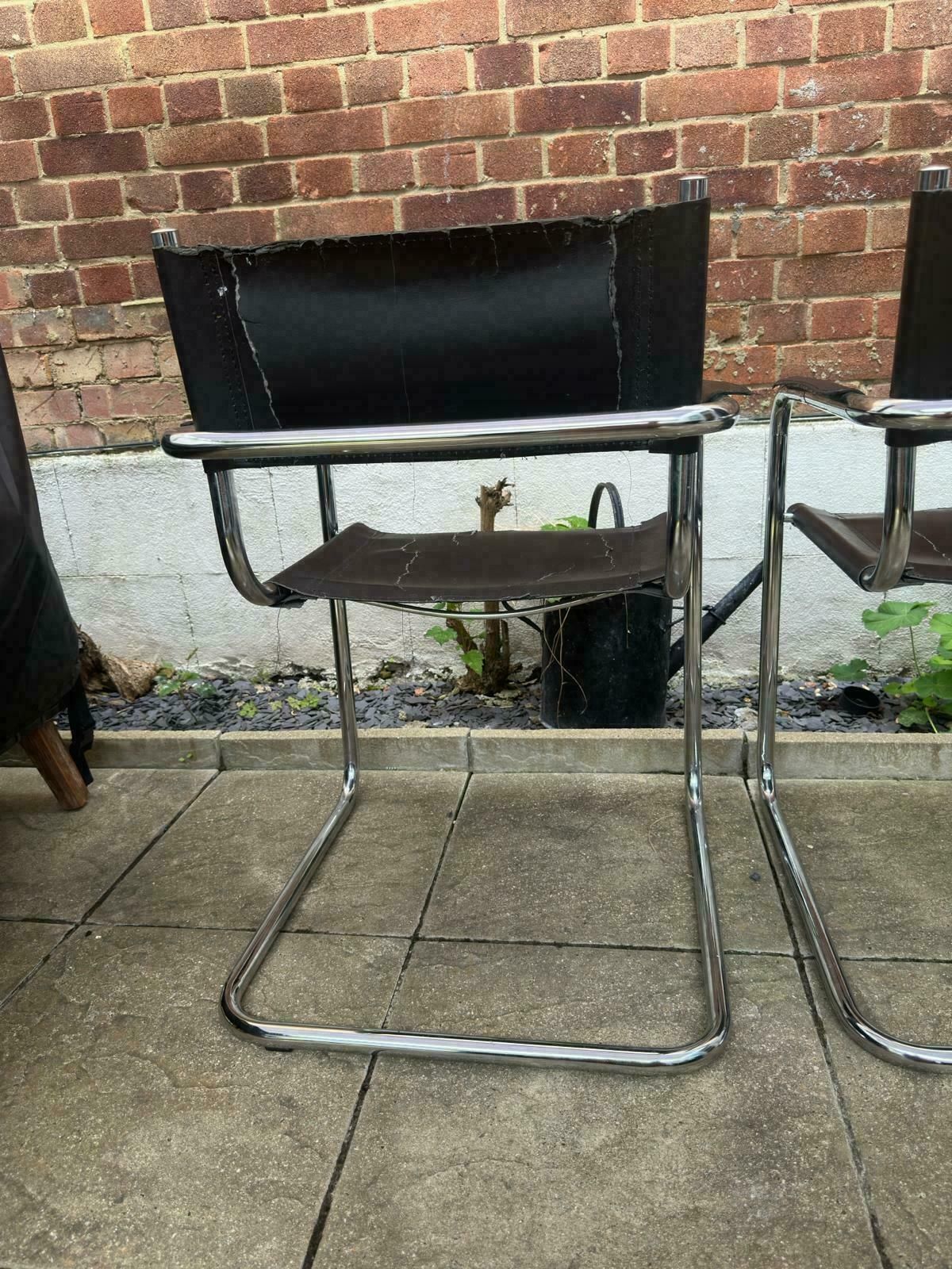 Set Of 2 Mid Century Model Mg5 Leather Chairs By Marcel Breuer, 1970’s photo 395.0