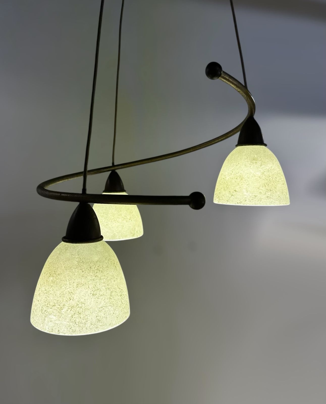 Danish Postmodernist Spiral Trio Pendant Lamp By Design Copenhagen, 1990 photo vintage