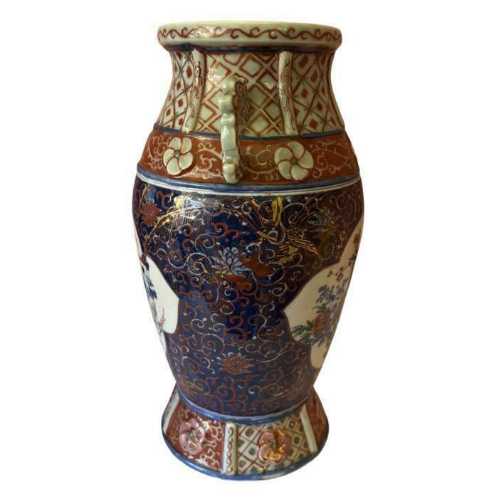 Pair Of Japanese Imari Vases, 1920s photo vintage