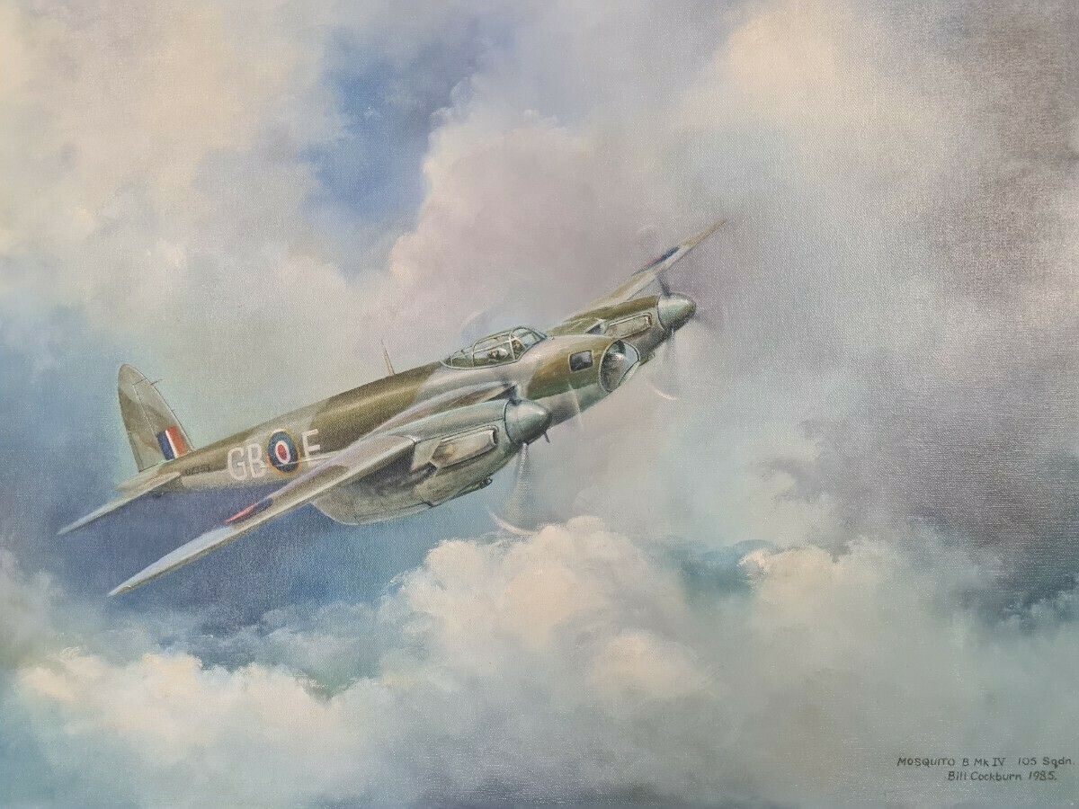 Painting Of A Mosquito Fighter By Bill Cockburn