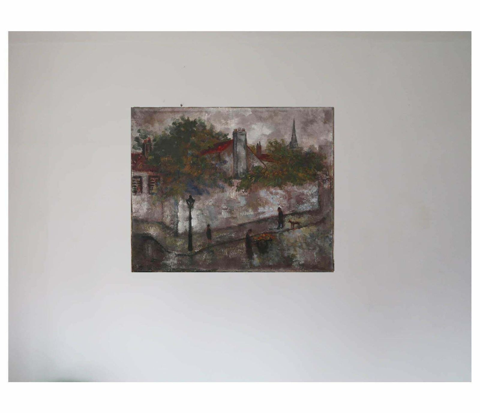 Oil Painting Of A Paris Street Scene By Isaac Lichtenstein. Dated 1924 photo for sale