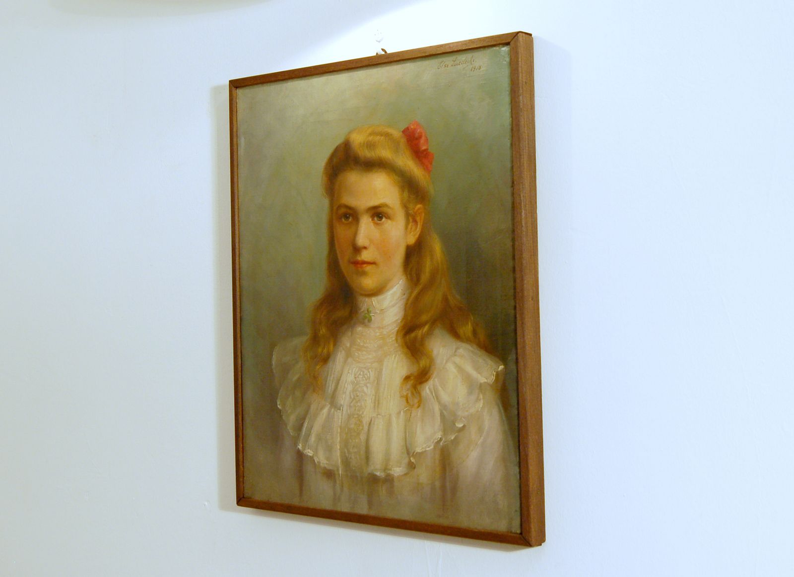 Else Luedecke / Oil On Canvas / Portrait Of Young Girl 20th Century photo Art