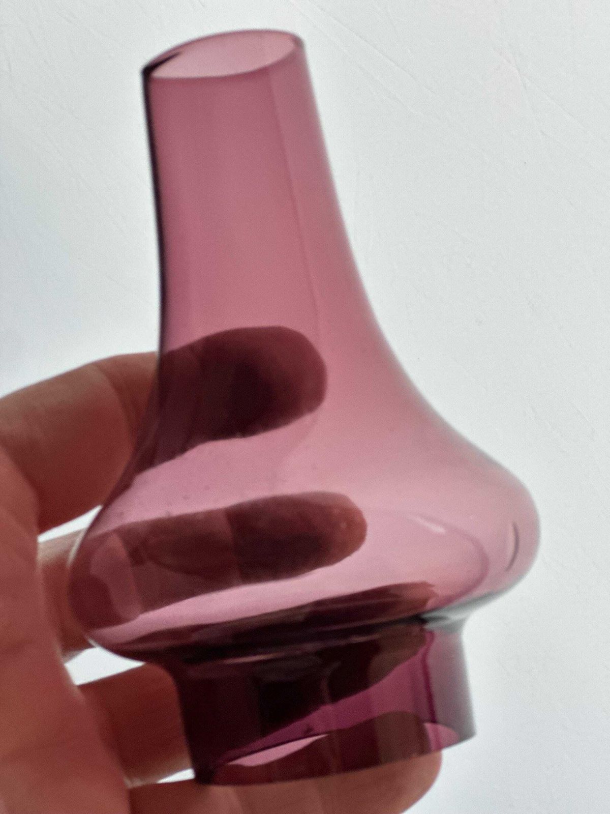 photo for sale Vintage 1960s Scandi Style Candle Holders   Amethyst Glass   Old Hall Uk