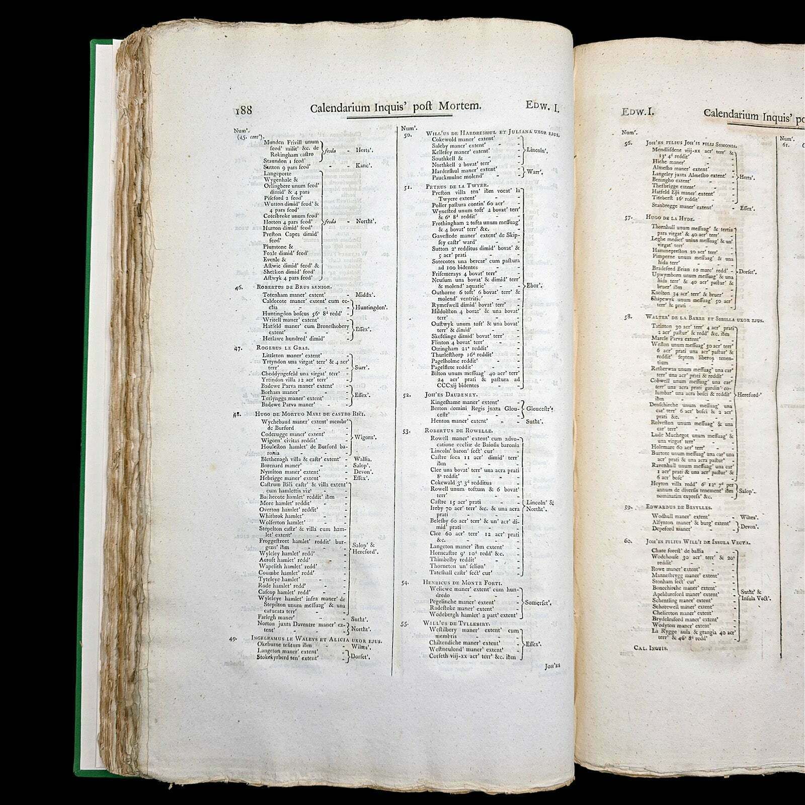 Antique Reference Book, Calendarium Inquisitionum Post Mortem, Latin, Georgian photo vintage