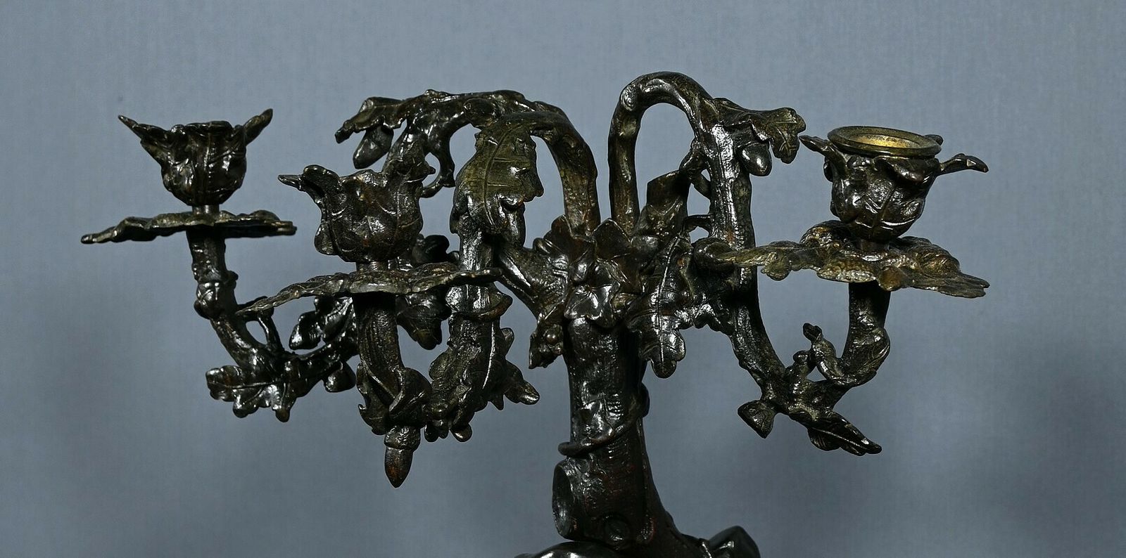 Candelabra In Patinated Bronze – Late 19th Century photo 770.0