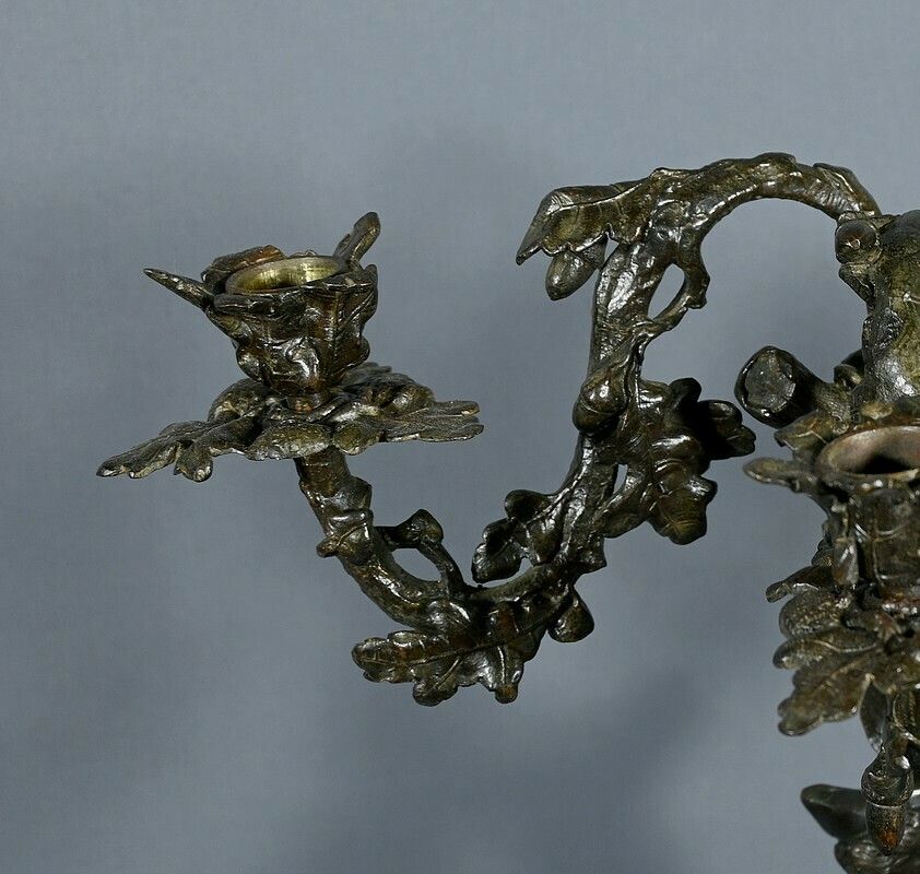 Candelabra In Patinated Bronze – Late 19th Century photo vinterior