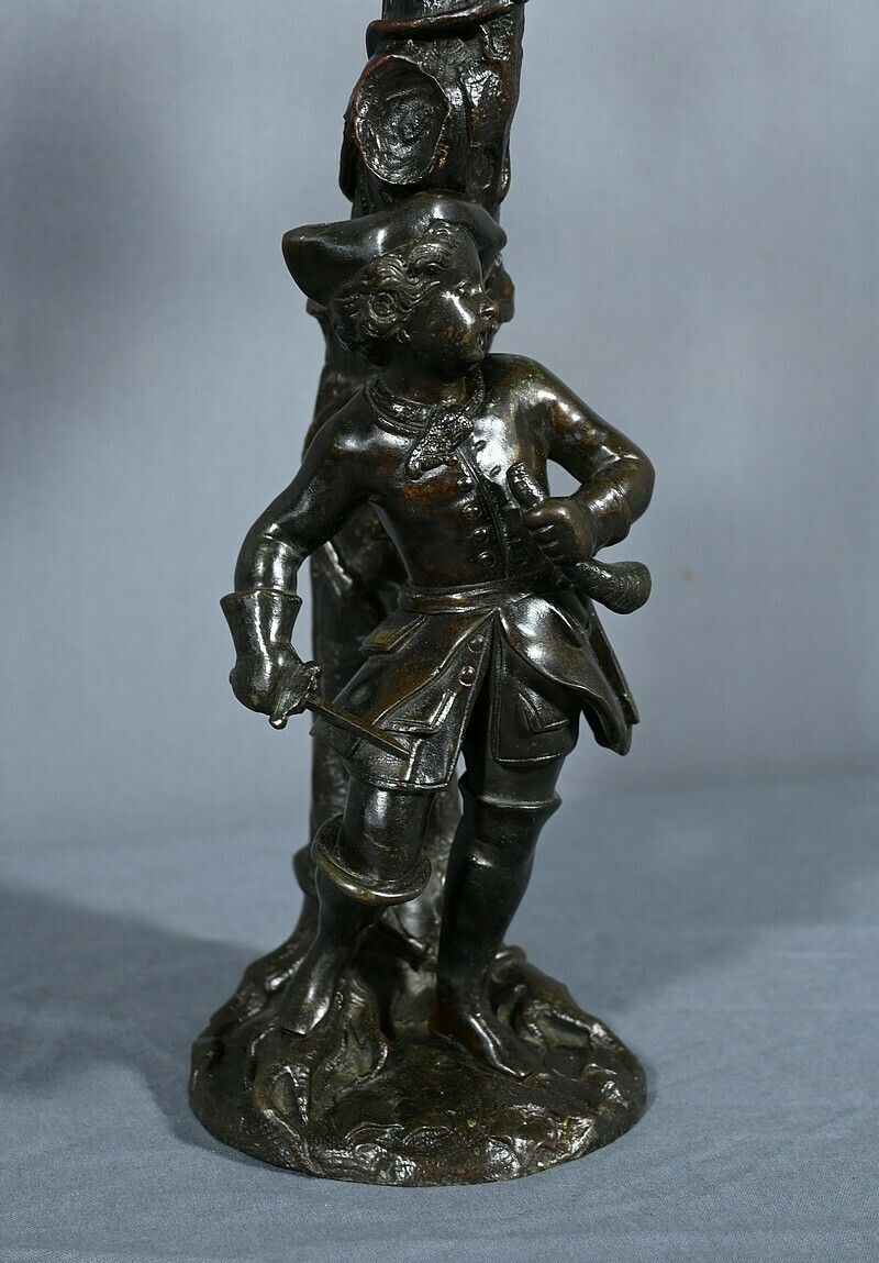 Home Decor Candelabra In Patinated Bronze – Late 19th Century photo
