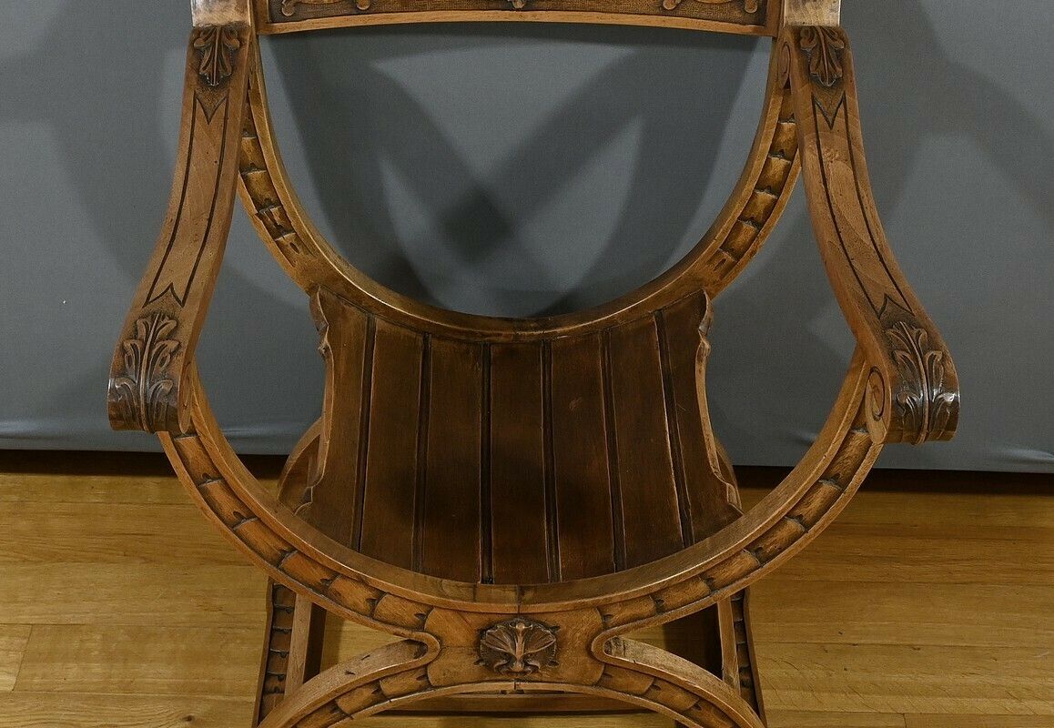 Dagobert Armchair In Walnut, Medieval Style – Late 19th Century photo buy