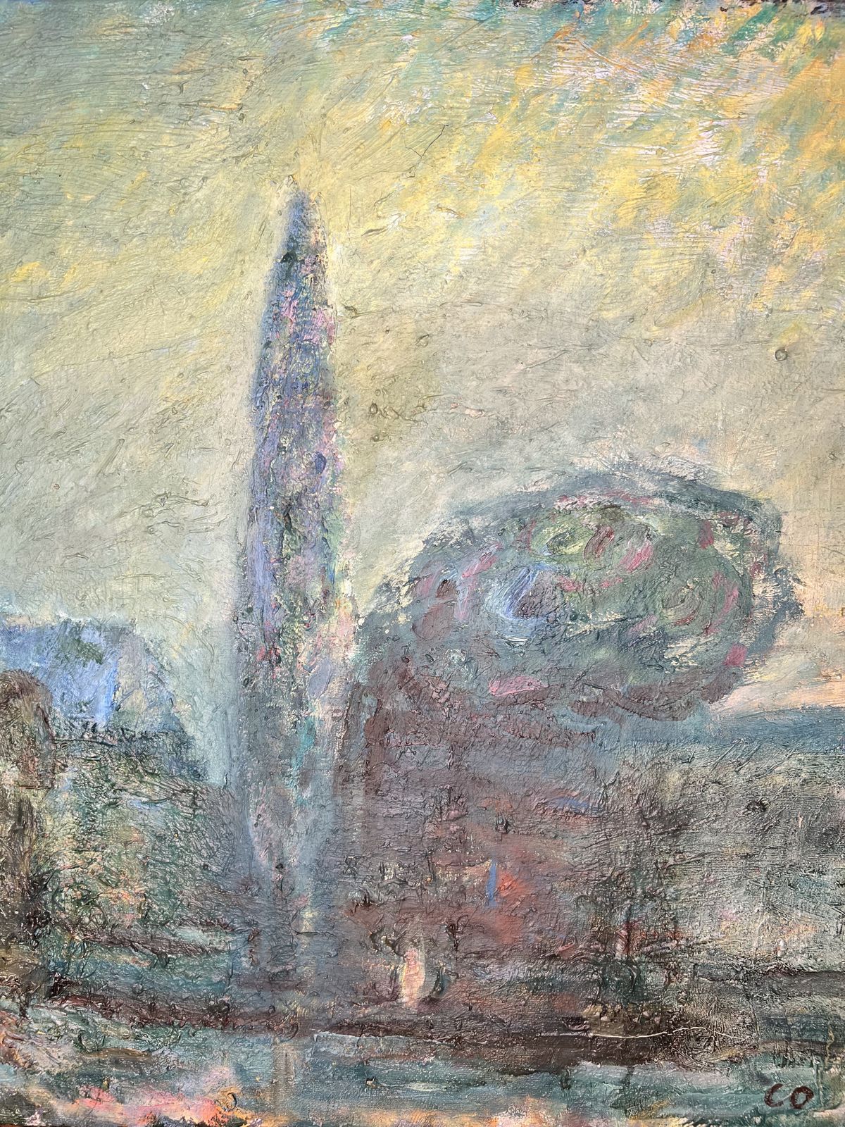 Stormy Night, Oil On Canvas Landscape Painting photo Art