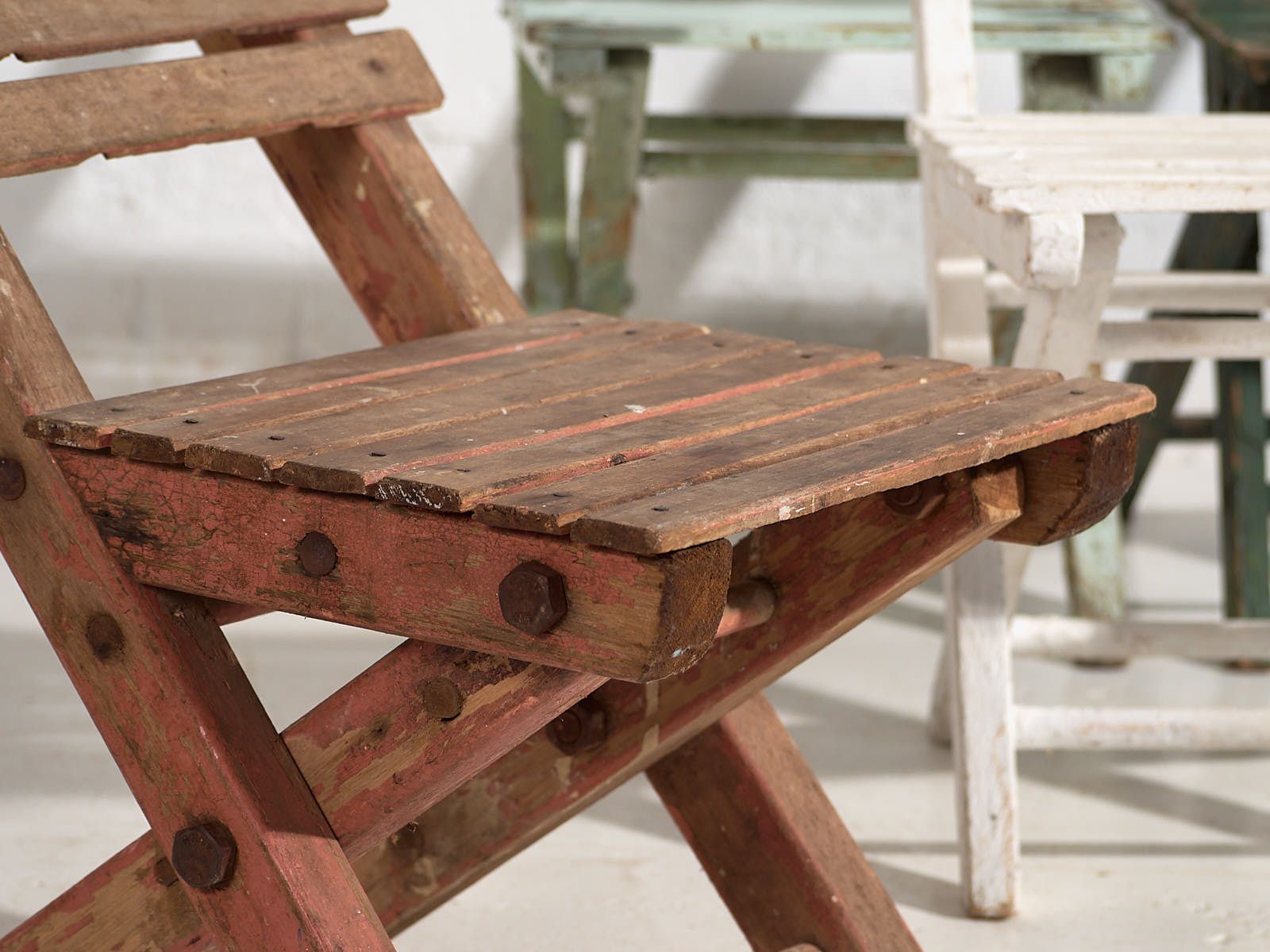 Antique Children’s Folding Chairs (C.1920). Set Of 4 Pieces #3 photo for sale