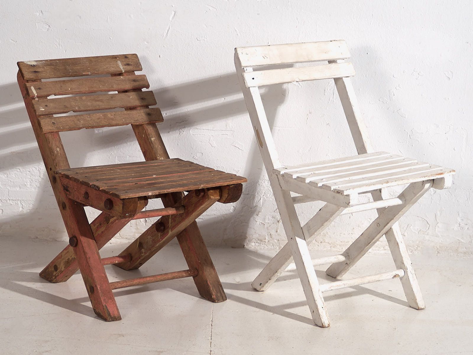 329.0 Antique Children’s Folding Chairs (C.1920). Set Of 4 Pieces #3 photo